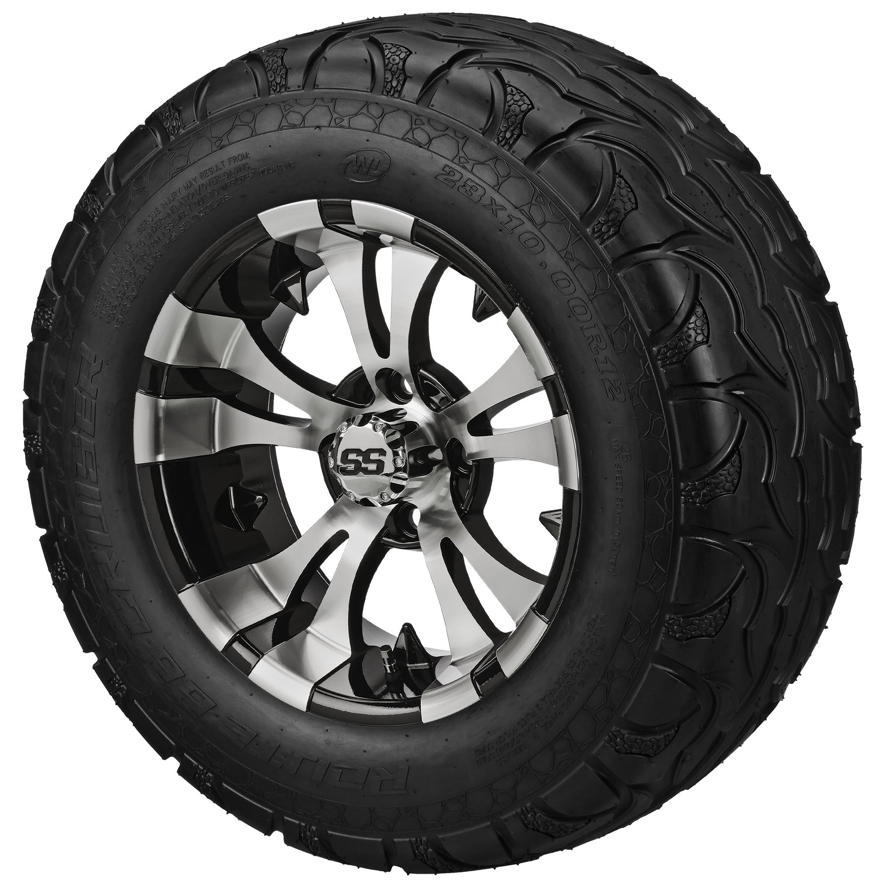 LSI 12' Warlock Black & Machined Wheel and Lifted Tire Combo