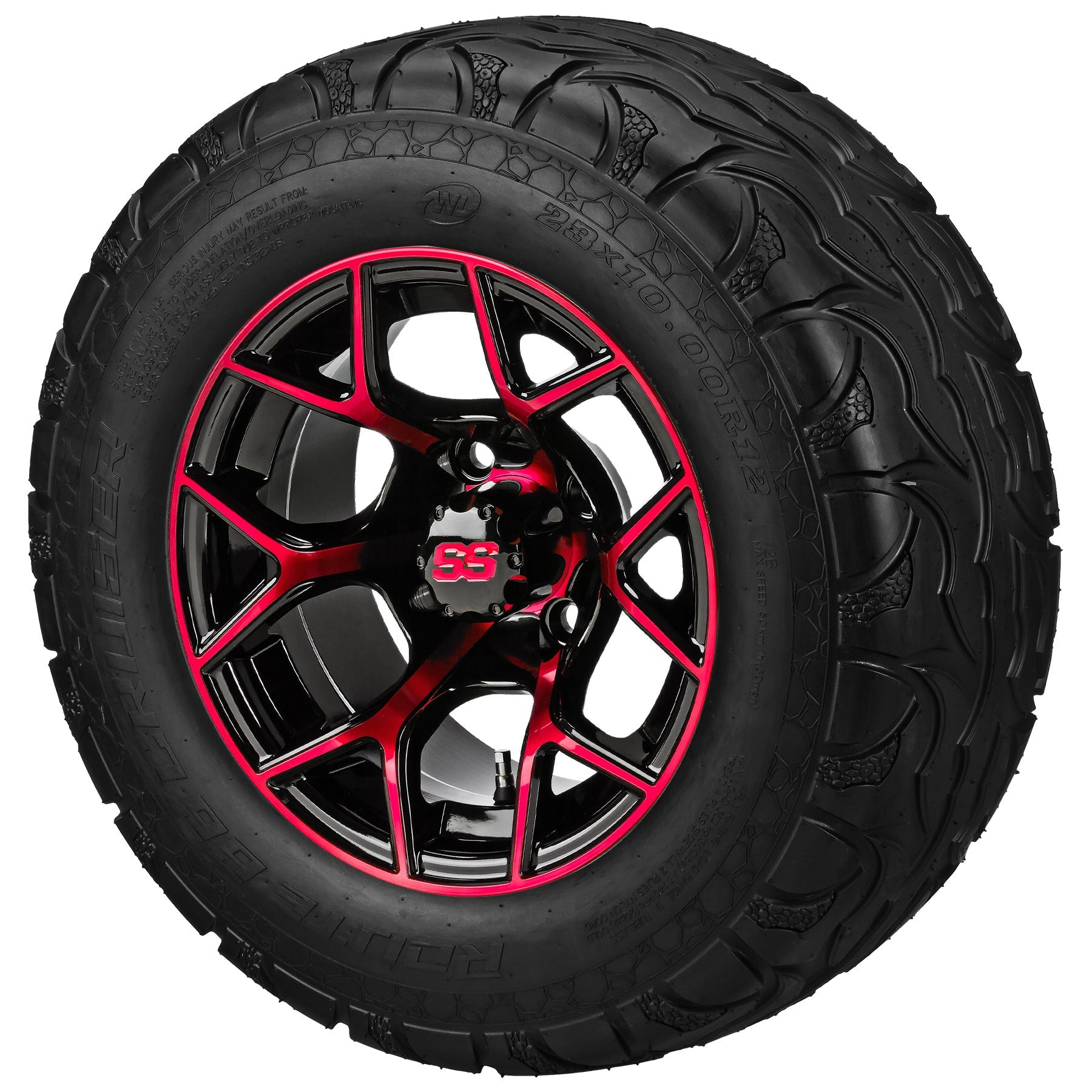 LSI 12' Ninja Black & Red Wheel and Lifted Tire Combo