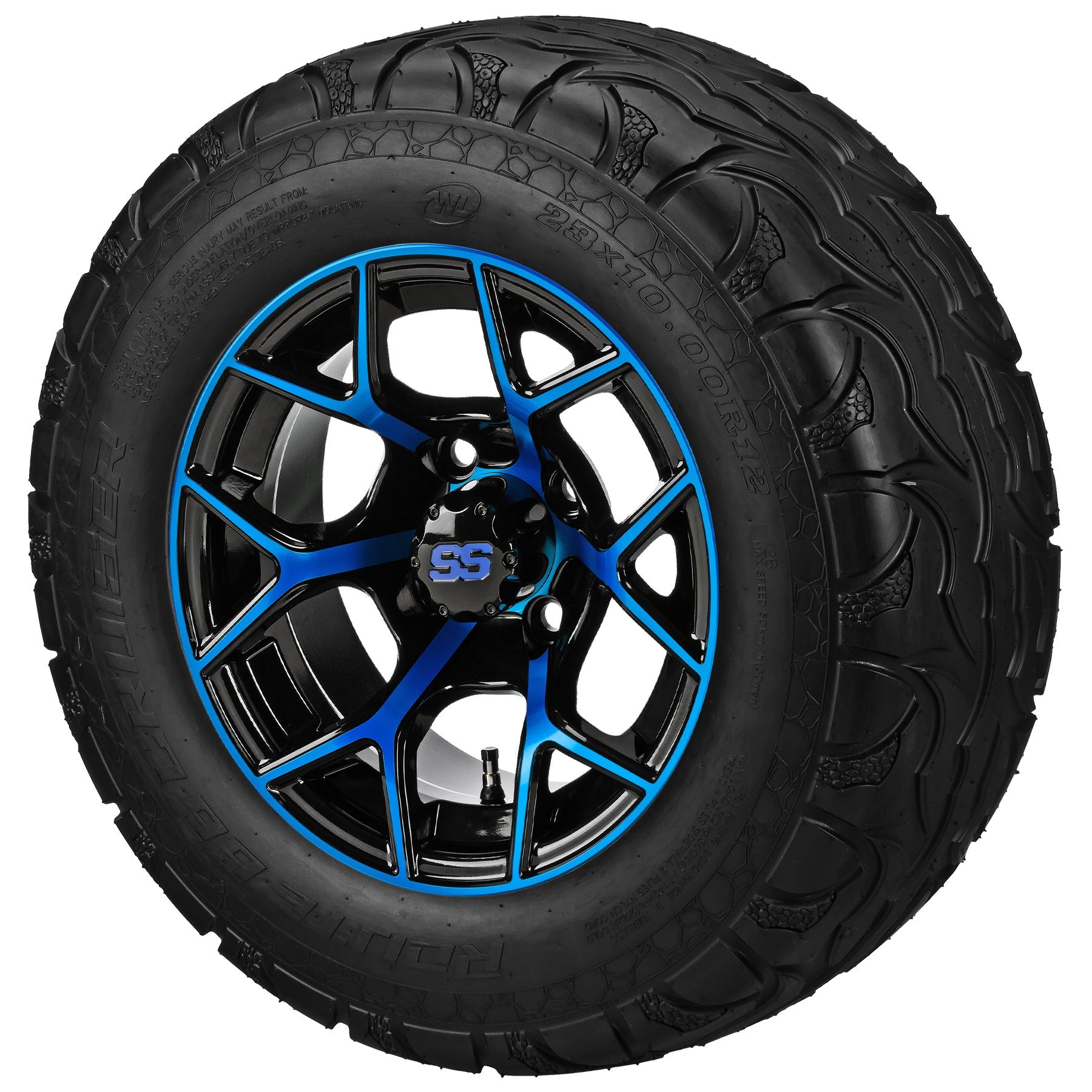 LSI 12' Ninja Black & Blue Wheel and Lifted Tire Combo