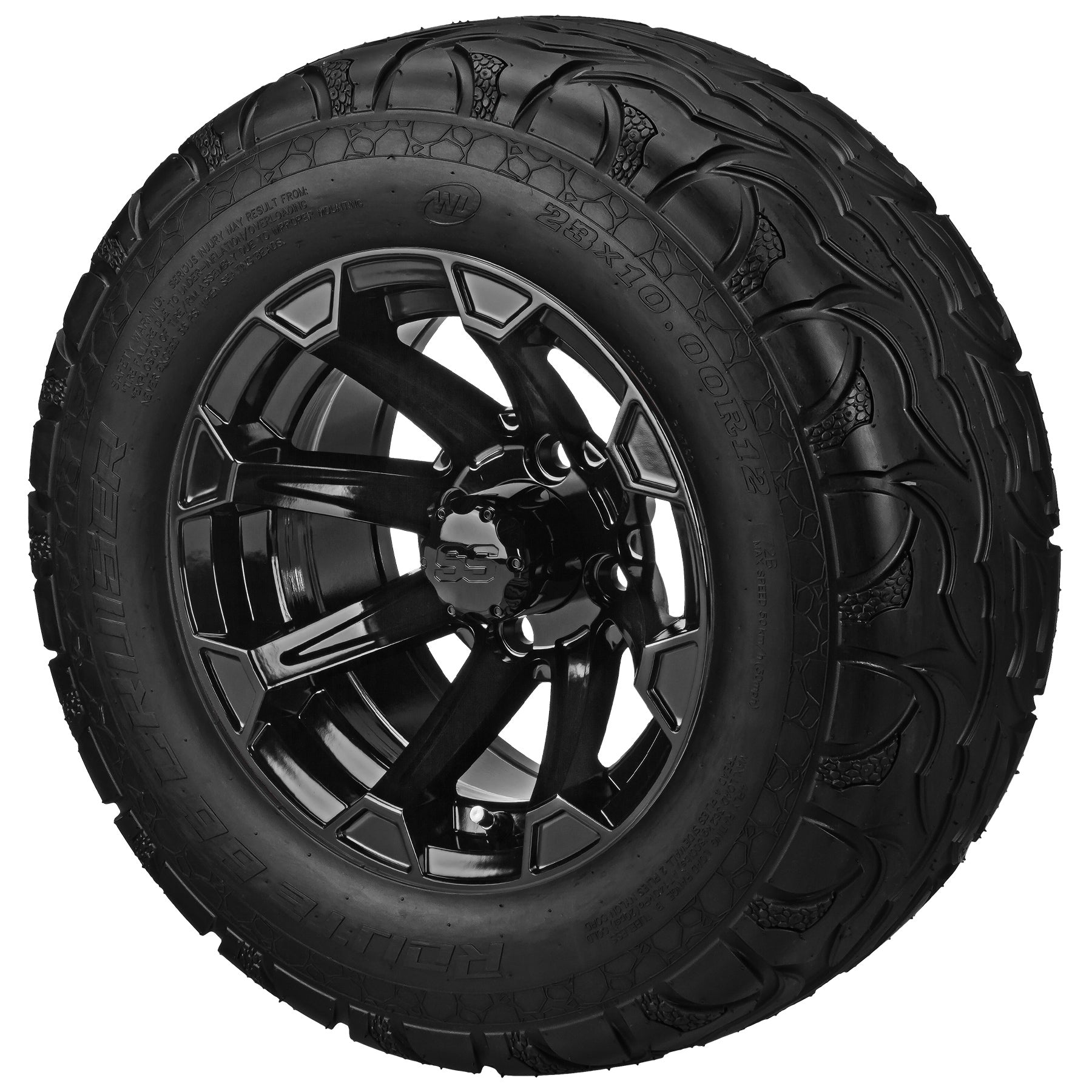 LSI 12' Viking Gloss Black Wheel and Lifted Tire Combo