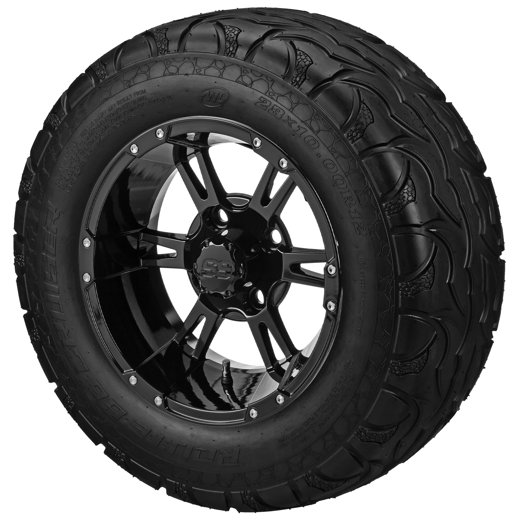 LSI 12' Raptor Gloss Black Wheel and Lifted Tire Combo