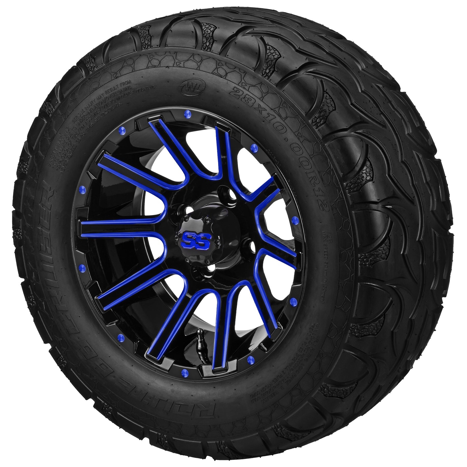LSI 12' Venom Black & Blue Wheel and Lifted Tire Combo