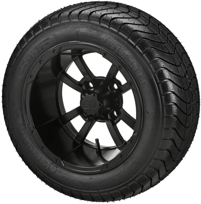 LSI 12' Maltese Cross Matte Black Wheel and Low Profile Tire Combo