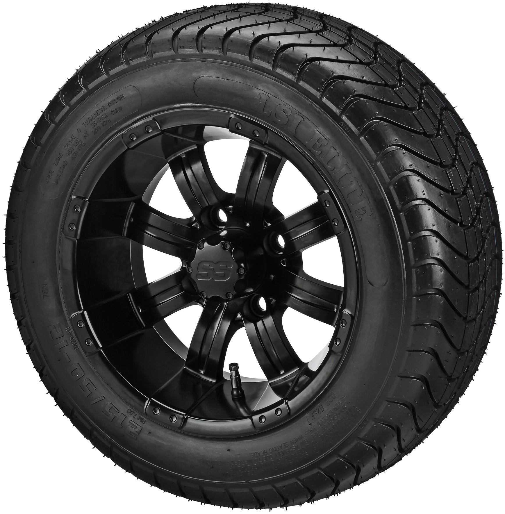 LSI 12' Casino Matte Black Wheel and Low Profile Tire Combo