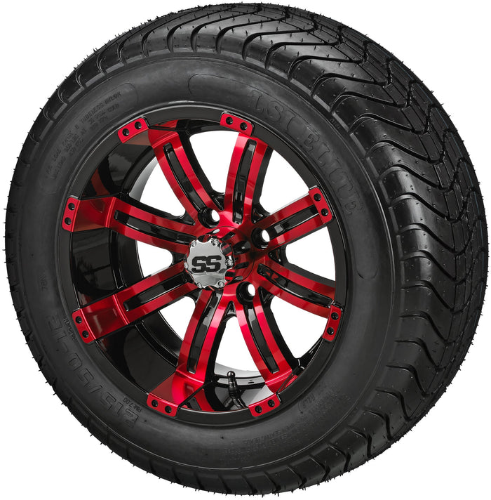LSI 12' Casino Black & Red Wheel and Low Profile Tire Combo