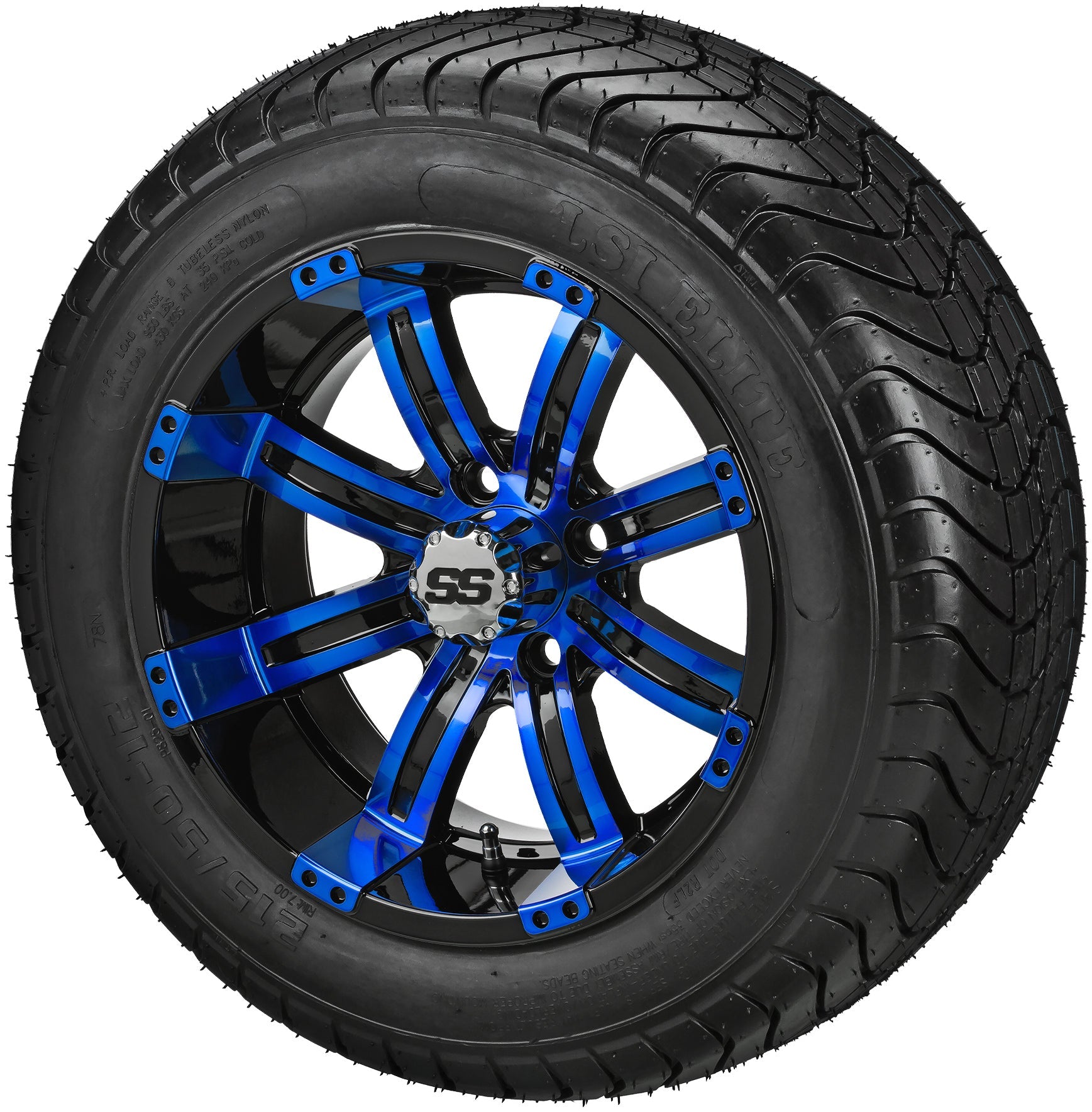 LSI 12' Casino Black & Blue Wheel and Low Profile Tire Combo