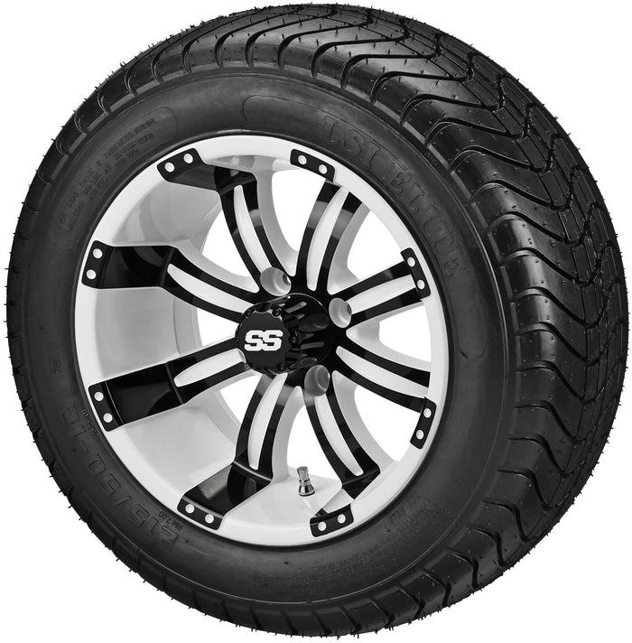 LSI 12' Casino White & Black Wheel and Low Profile Tire Combo