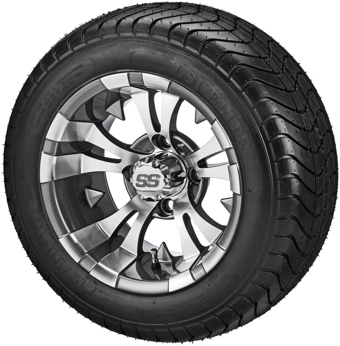 LSI 12' Warlock Gun Metal Gray & Machined Wheel and Low Profile Tire Combo
