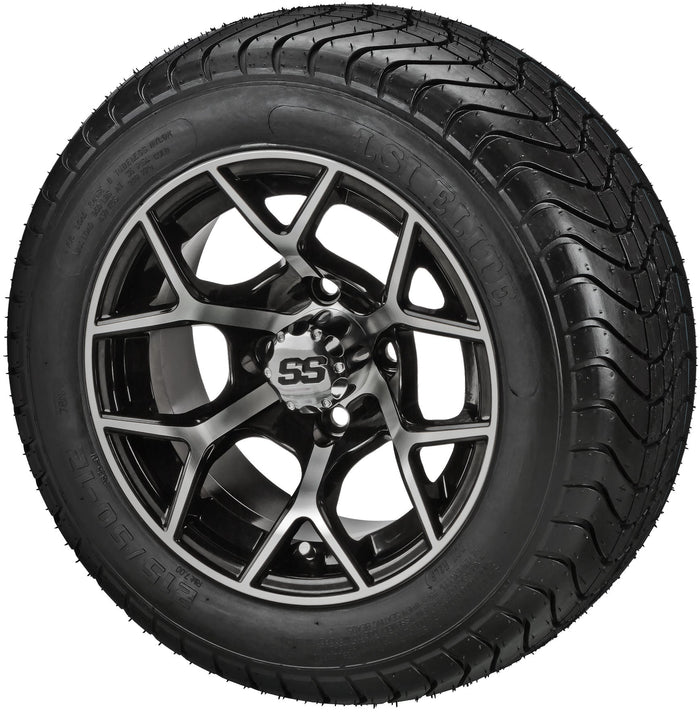 LSI 12' Ninja Black & Machined Wheel and Low Profile Tire Combo