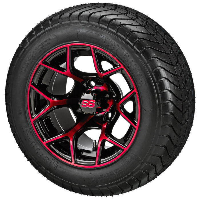 LSI 12' Ninja Black & Red Wheel and Low Profile Tire Combo