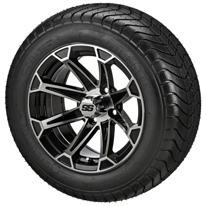 LSI 12' Viking Black & Machined Wheel and Low Profile Tire Combo