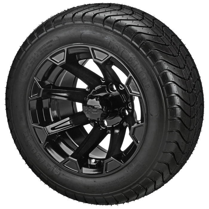 LSI 12' Viking Gloss Black Wheel and Low Profile Tire Combo