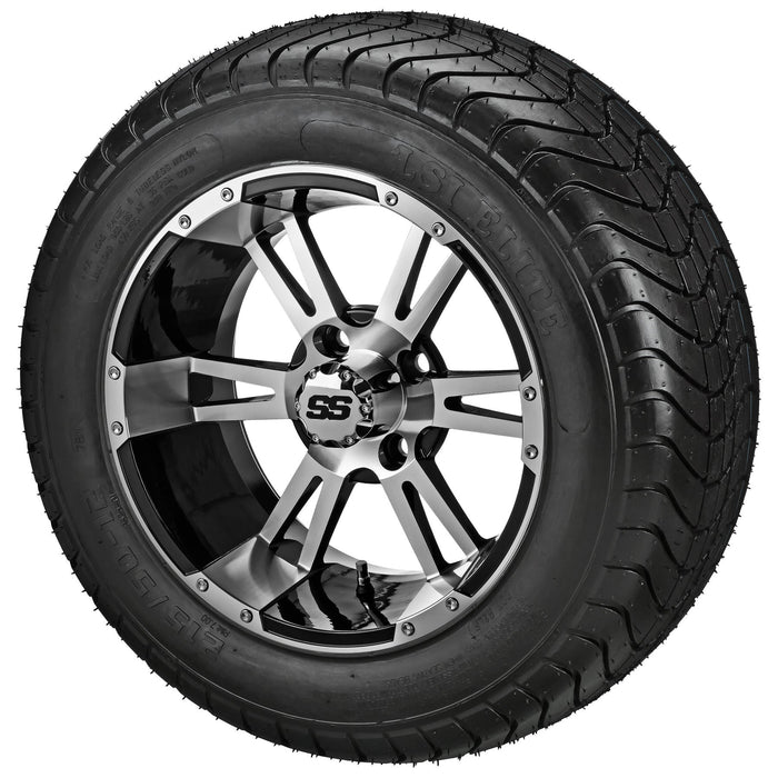 LSI 12' Raptor Black & Machined Wheel and Low Profile Tire Combo