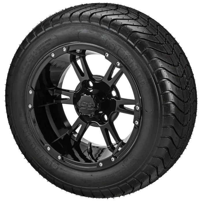 LSI 12' Raptor Gloss Black Wheel and Low Profile Tire Combo