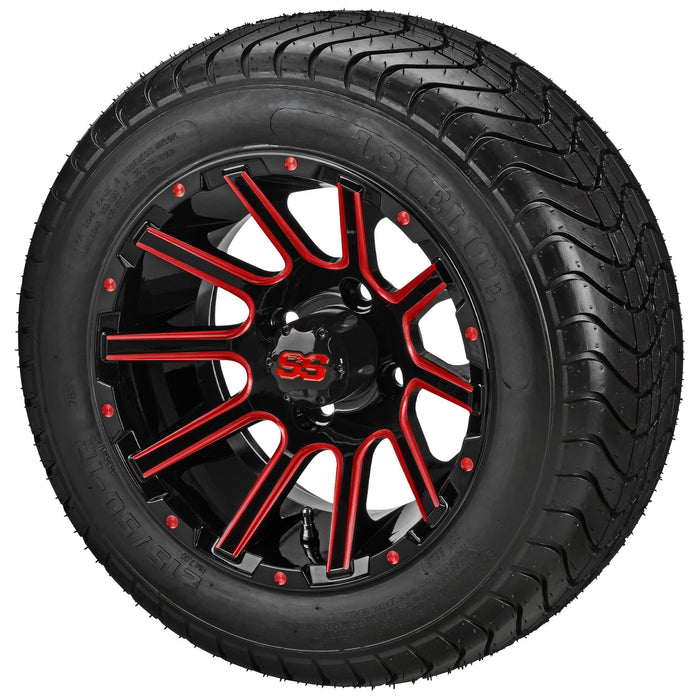 LSI 12' Venom Black & Red Wheel and Low Profile Tire Combo