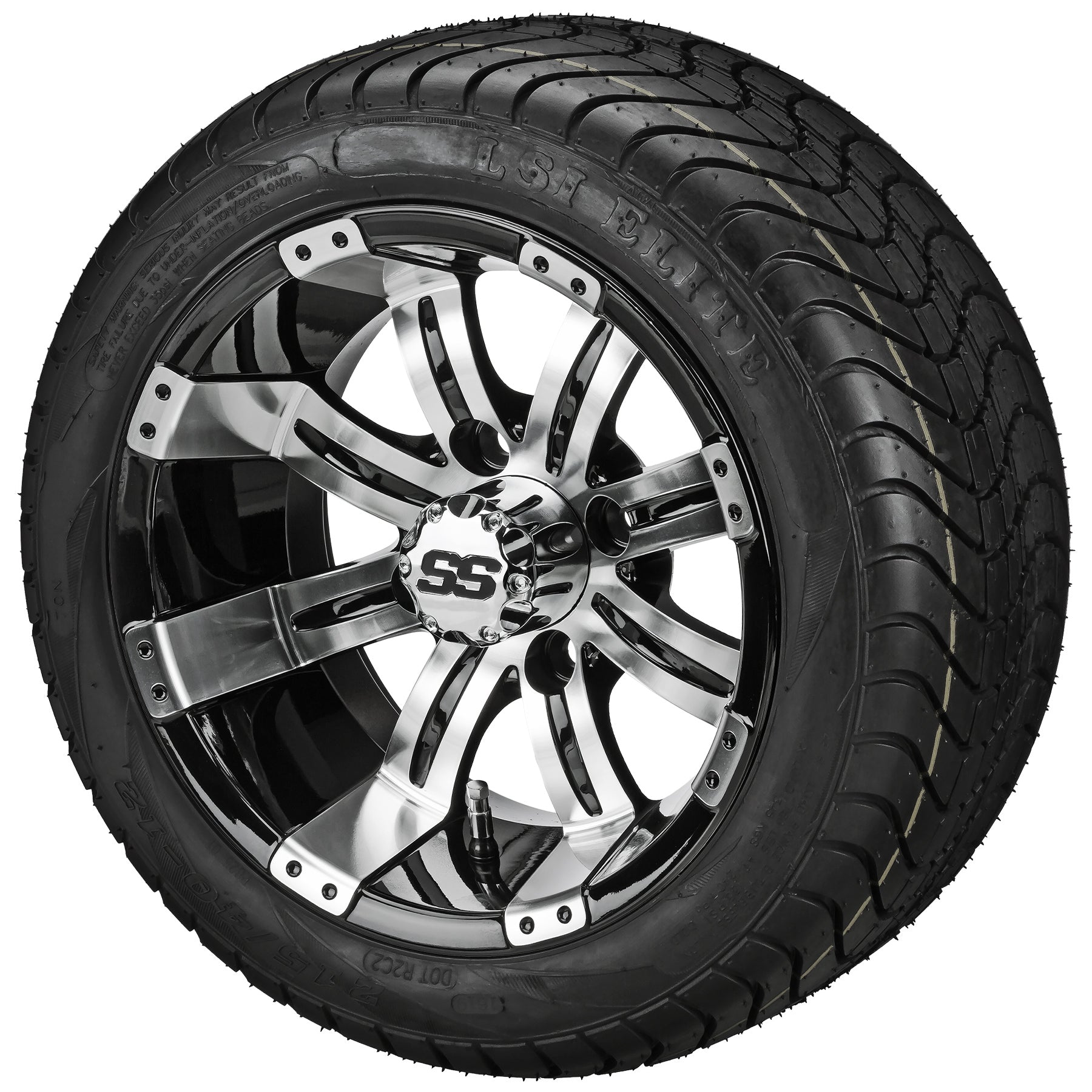 LSI 12' Casino Black & Machined Wheel and Low Profile Tire Combo