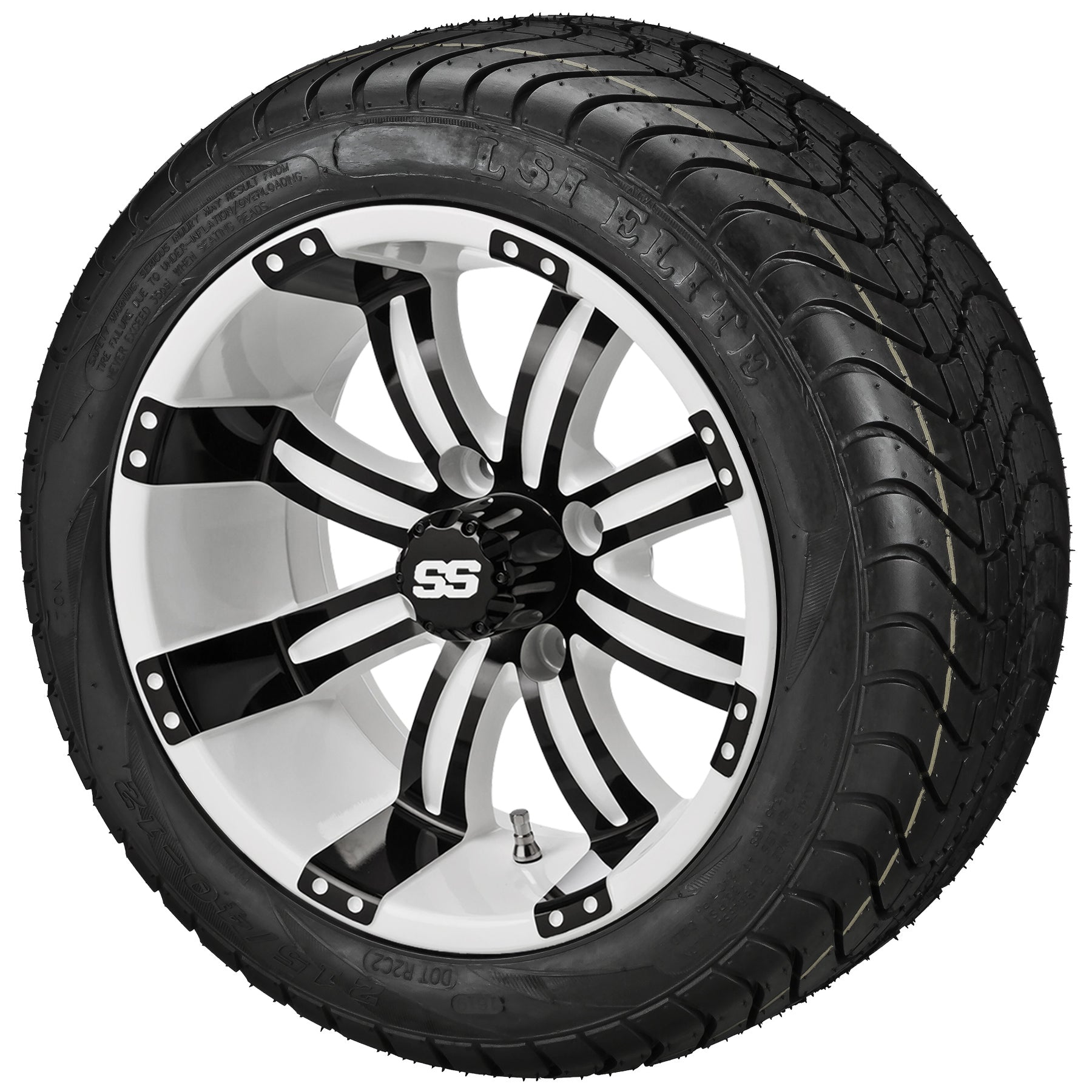 LSI 12' Casino White & Black Wheel and Low Profile Tire Combo
