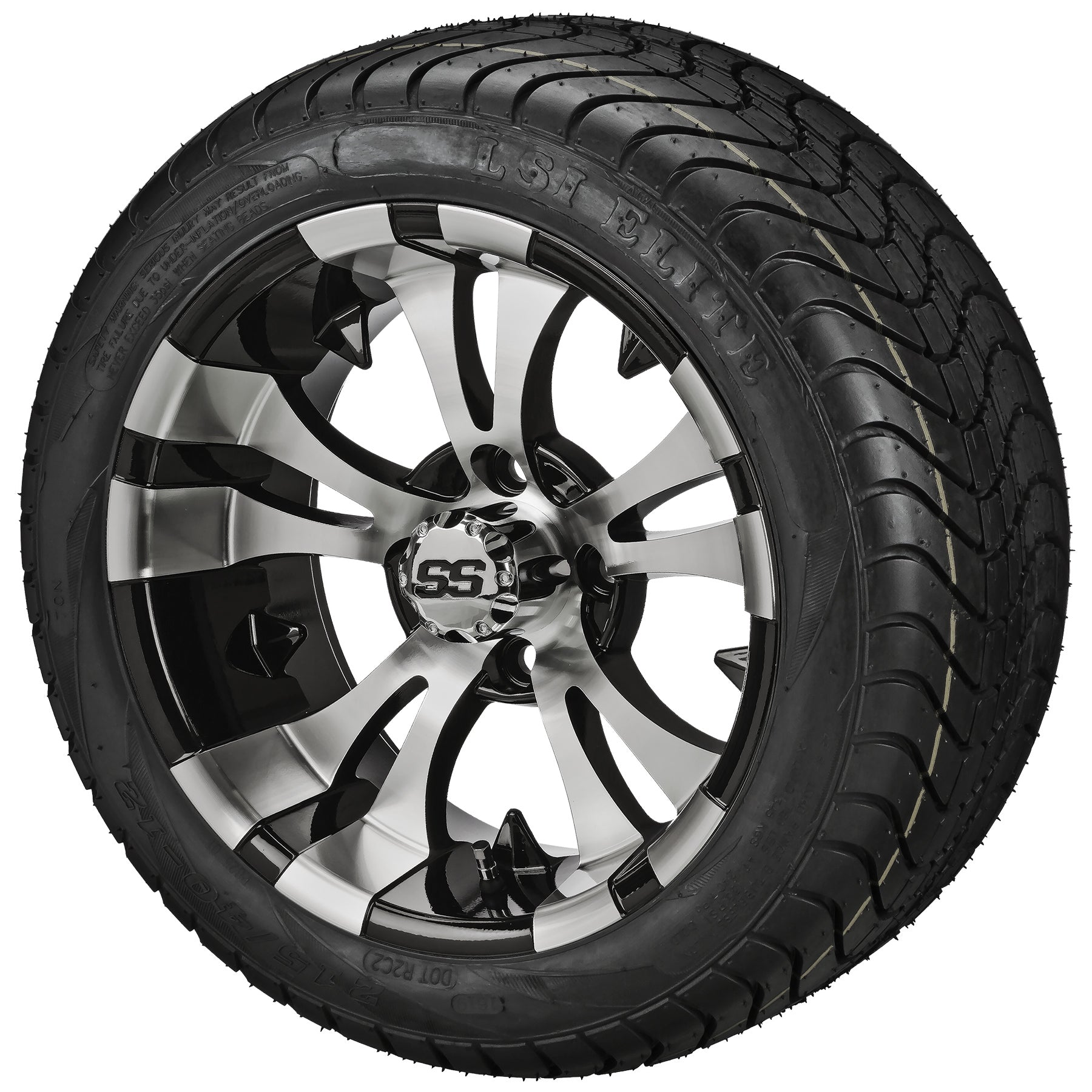 LSI 12' Warlock Black & Machined Wheel and Low Profile Tire Combo