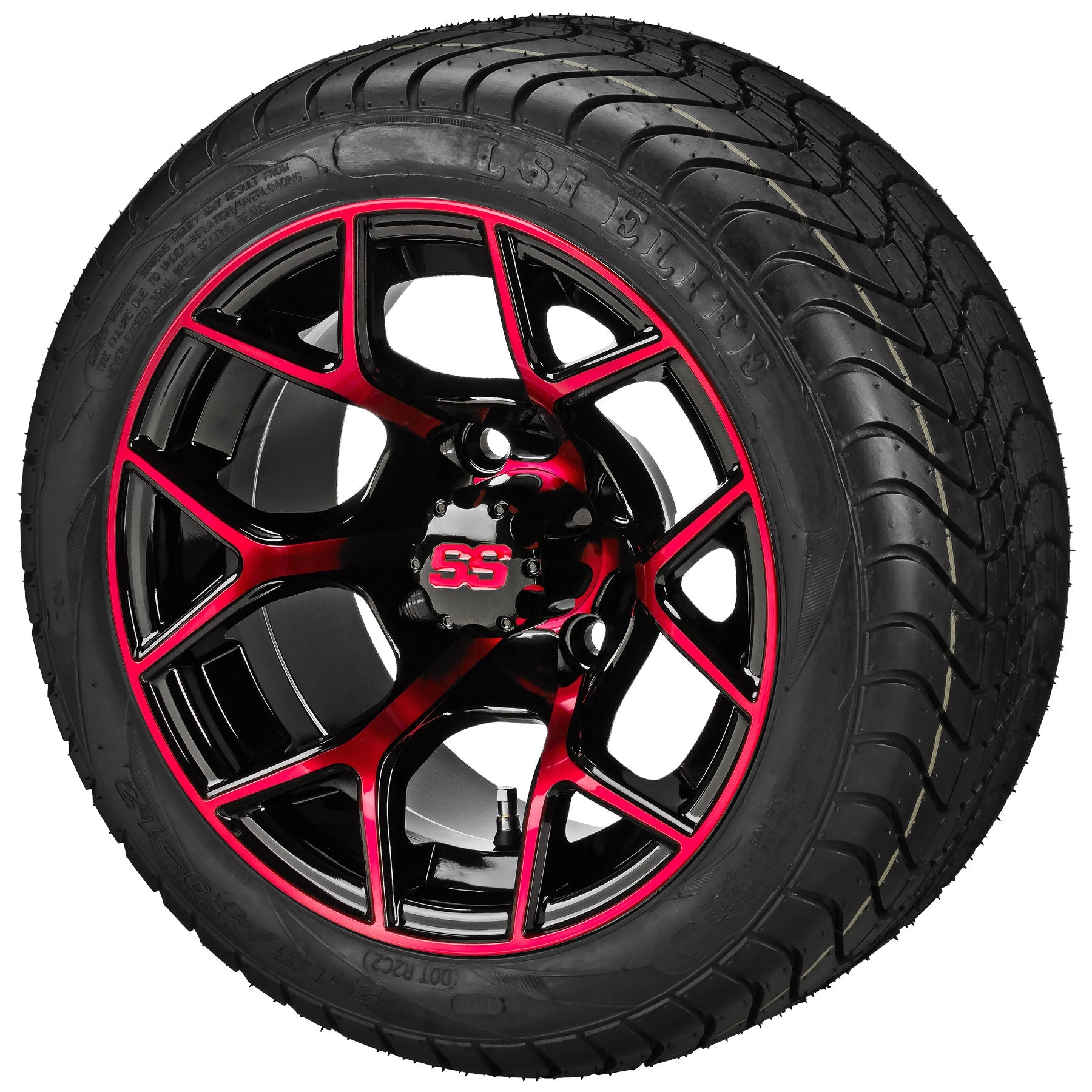 LSI 12' Ninja Black & Red Wheel and Low Profile Tire Combo
