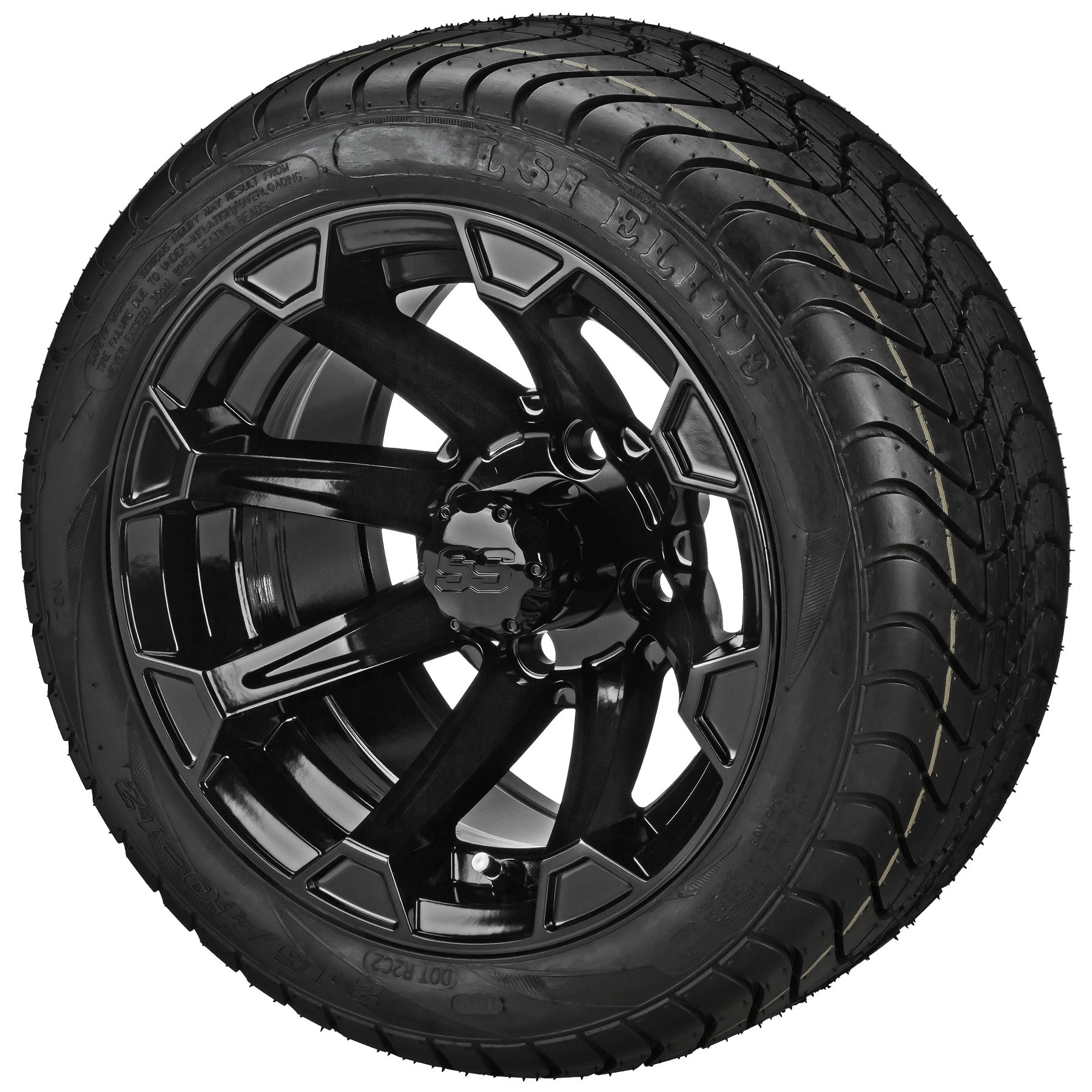 LSI 12' Viking Gloss Black Wheel and Low Profile Tire Combo