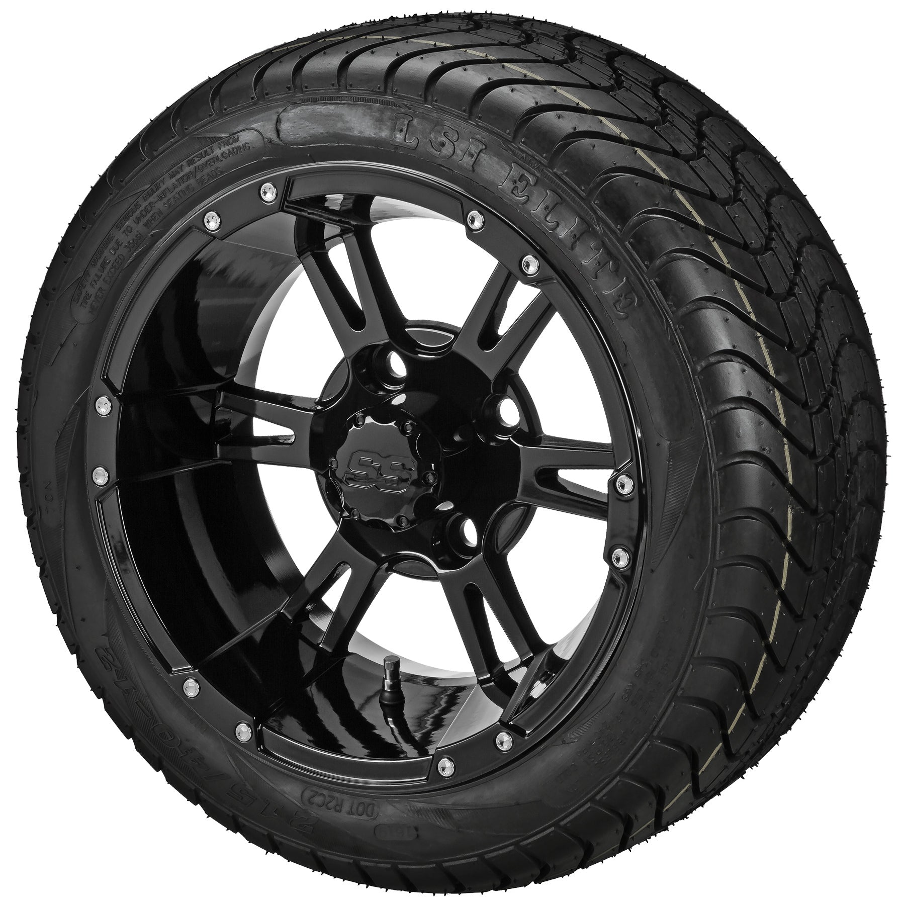 LSI 12' Raptor Gloss Black Wheel and Low Profile Tire Combo