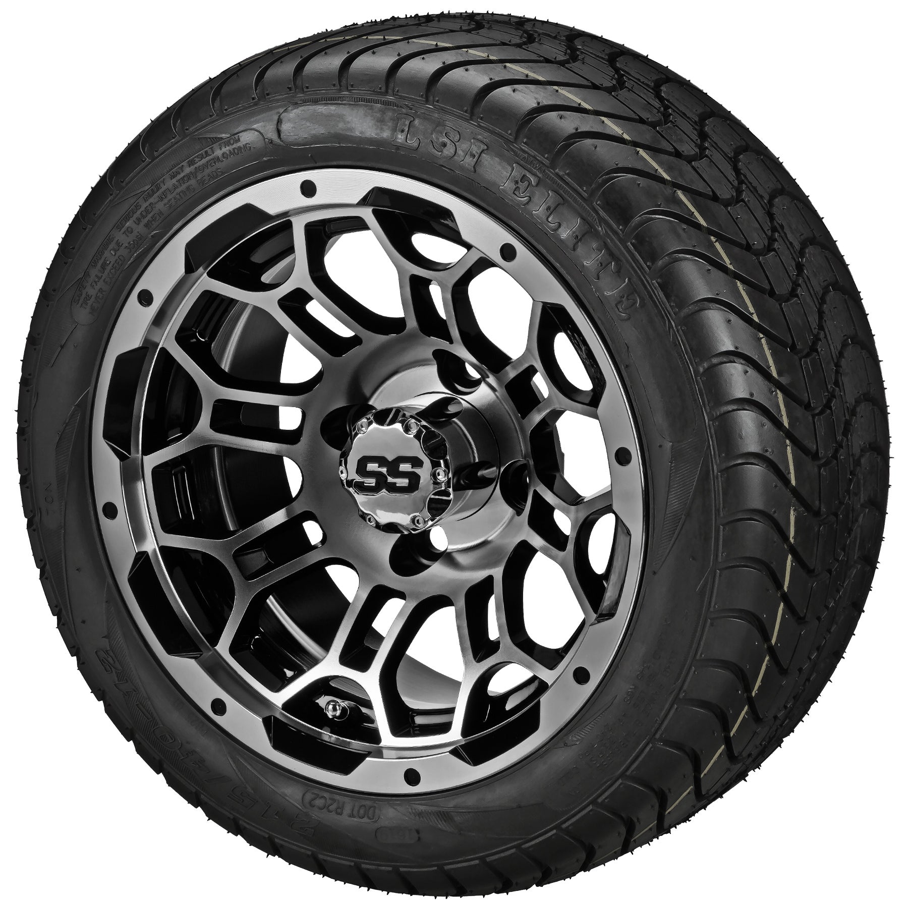 LSI 12' Hercules Black & Machined Wheel and Low Profile Tire Combo
