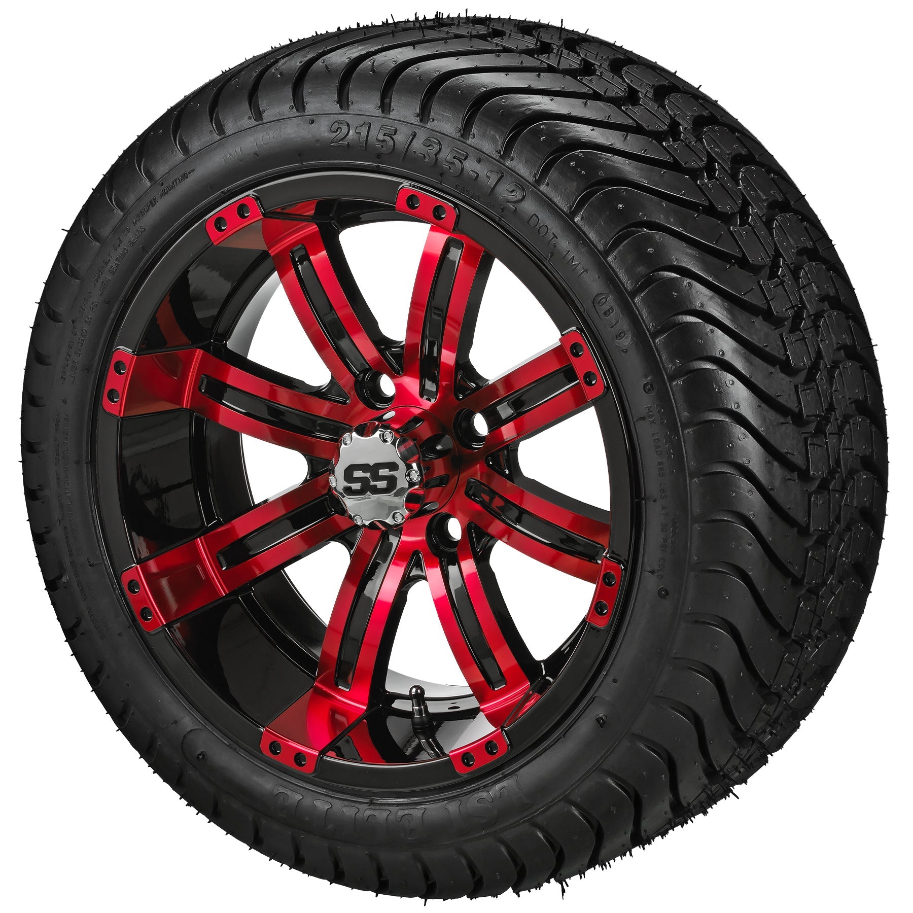 LSI 12' Casino Black & Red Wheel and Low Profile Tire Combo