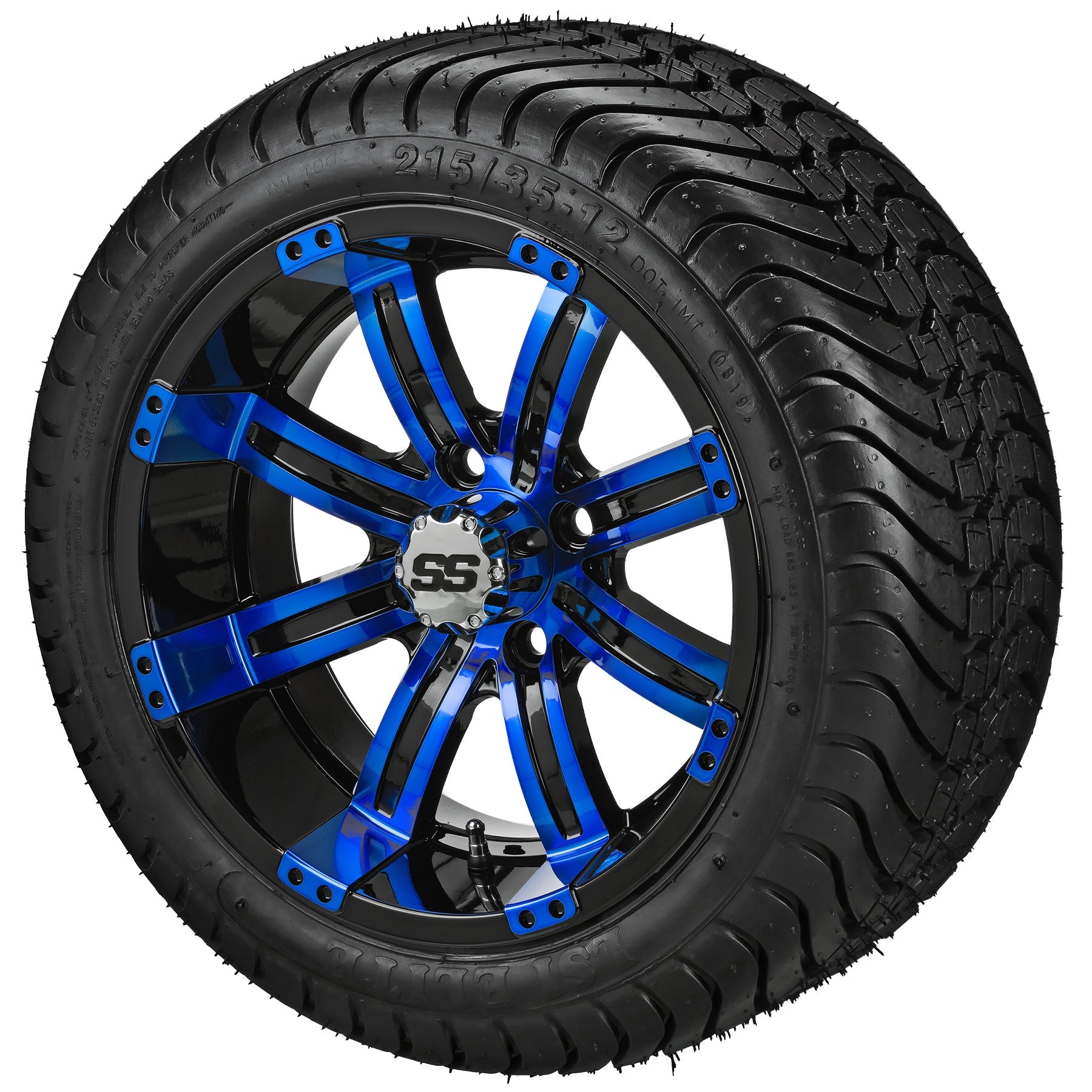LSI 12' Casino Black & Blue Wheel and Low Profile Tire Combo