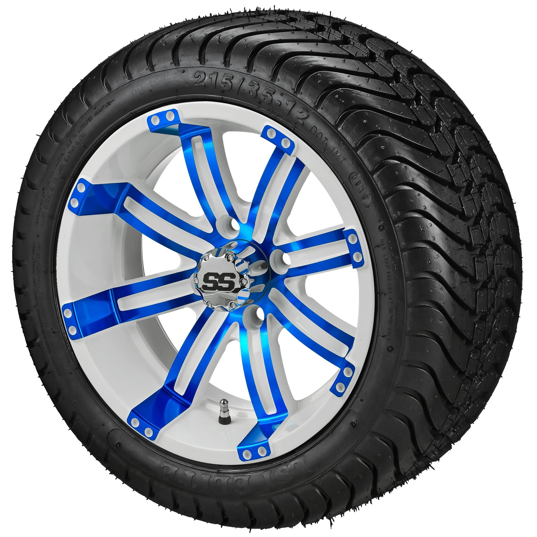 LSI 12' Casino White & Blue Wheel and Low Profile Tire Combo