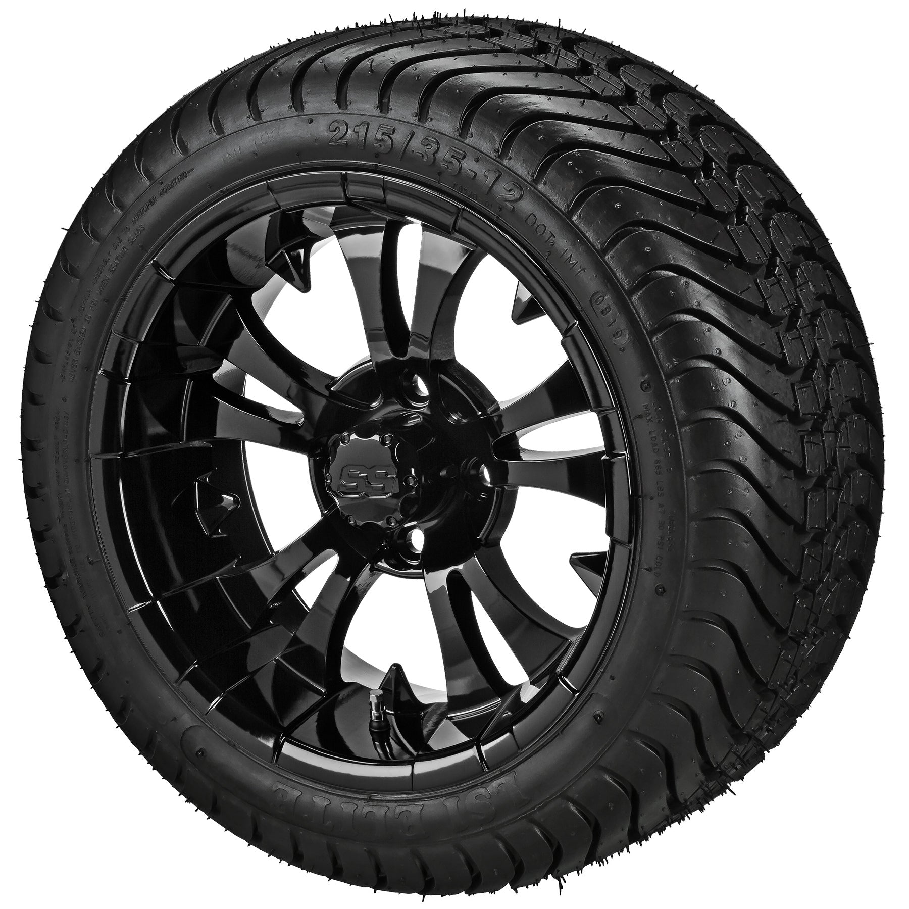 LSI 12' Warlock Gloss Black Wheel and Low Profile Tire Combo