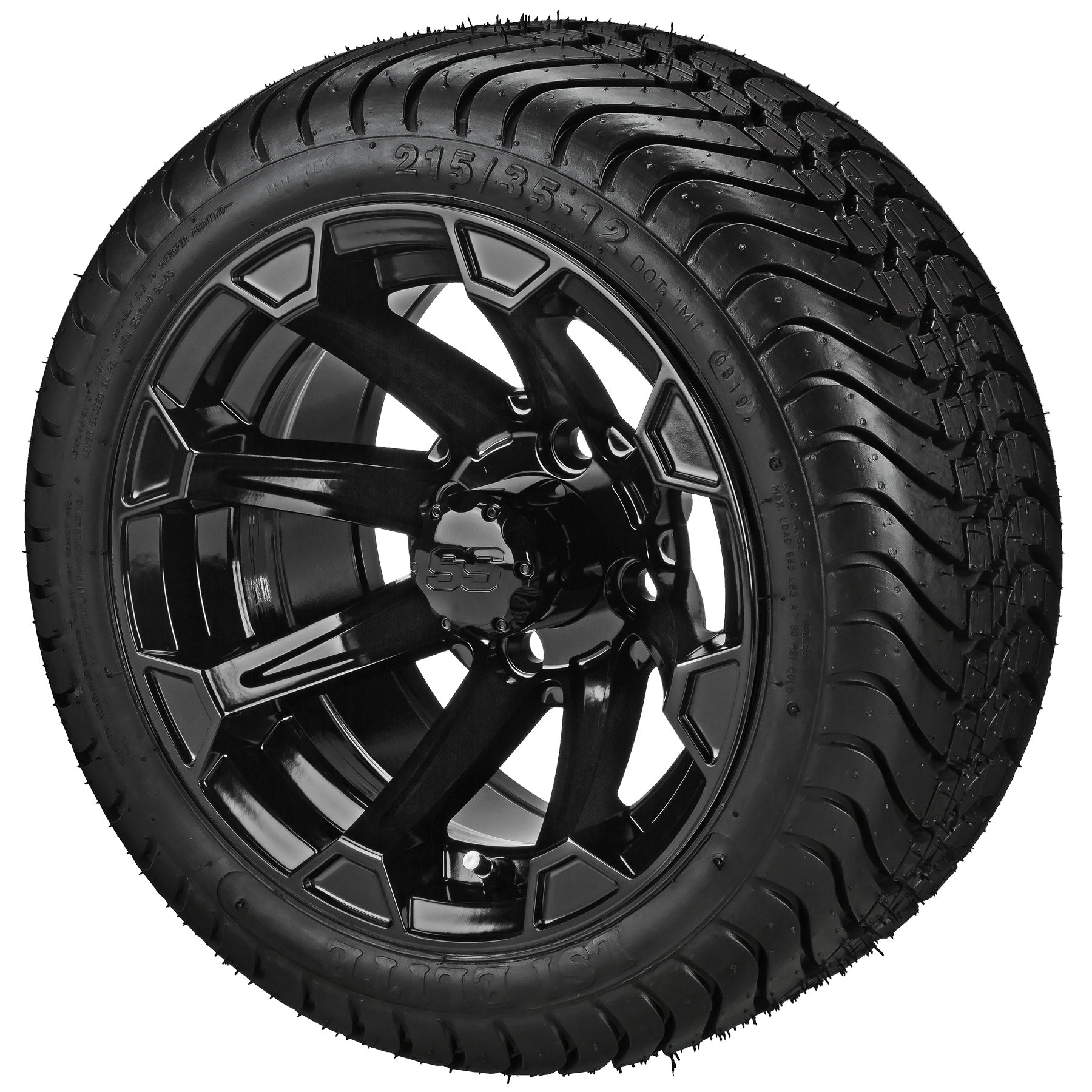 LSI 12' Viking Gloss Black Wheel and Low Profile Tire Combo