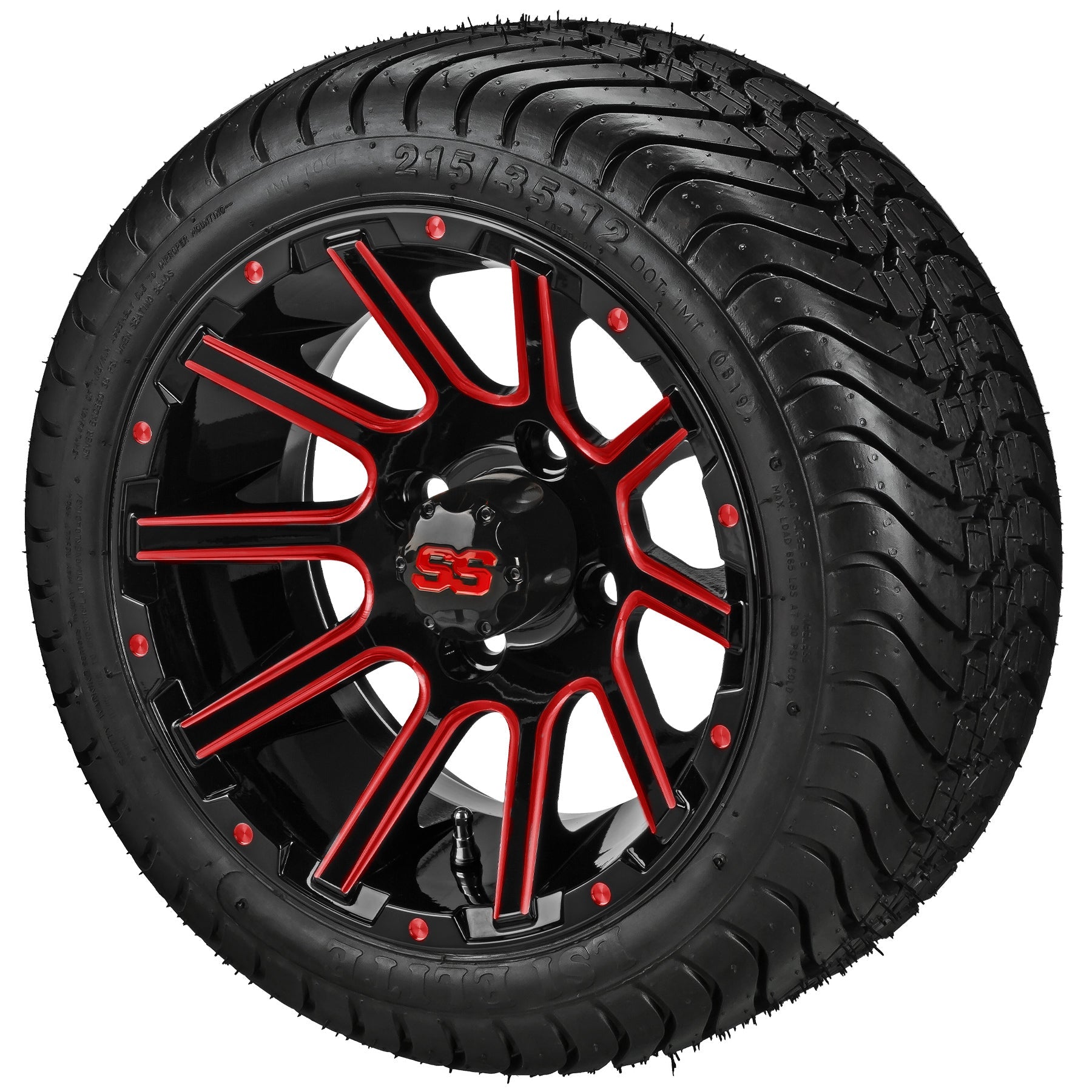 LSI 12' Venom Black & Red Wheel and Low Profile Tire Combo