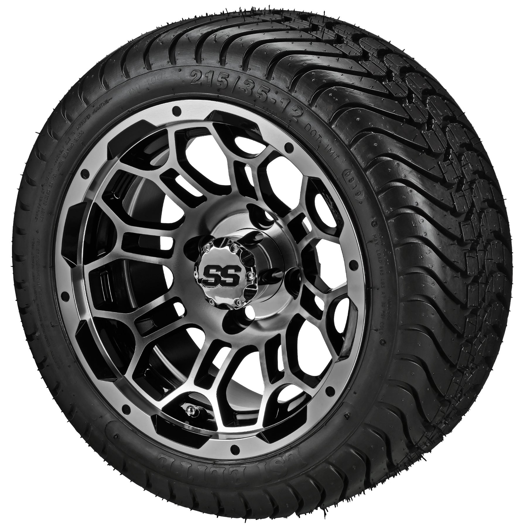 LSI 12' Hercules Black & Machined Wheel and Low Profile Tire Combo