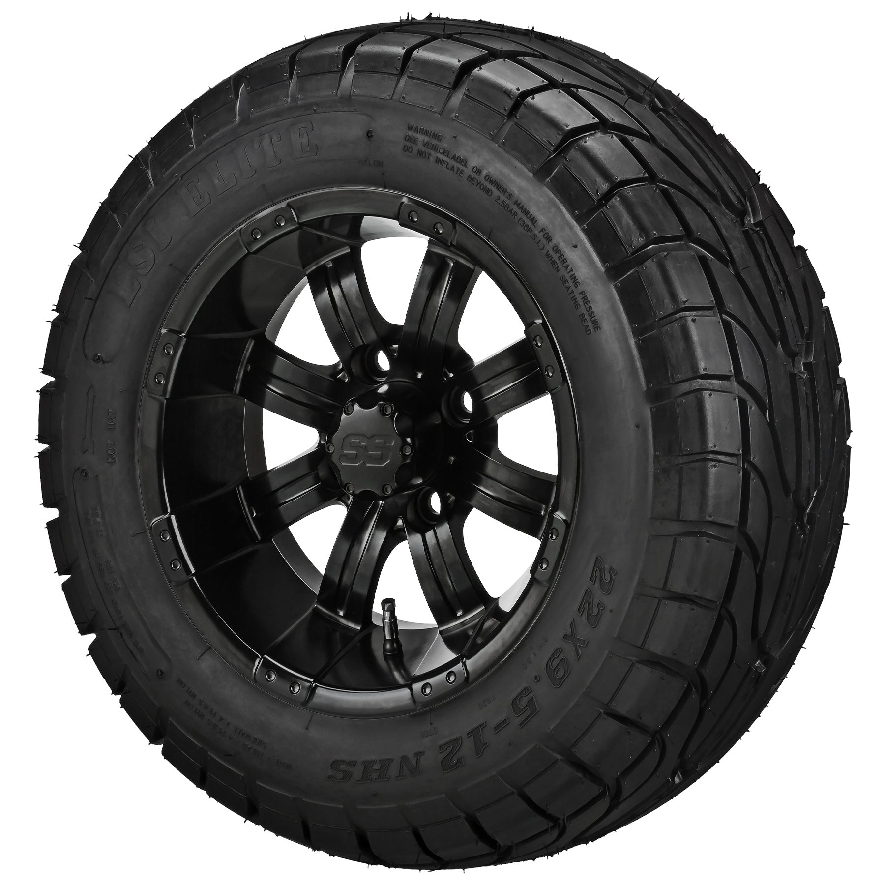 LSI 12' Casino Matte Black Wheel and Low Profile Tire Combo