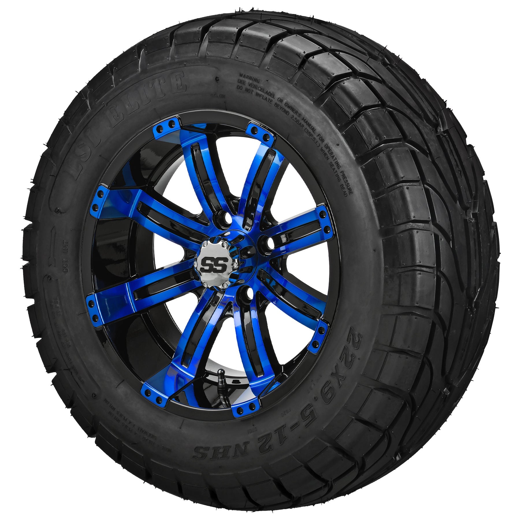 LSI 12' Casino Black & Blue Wheel and Low Profile Tire Combo