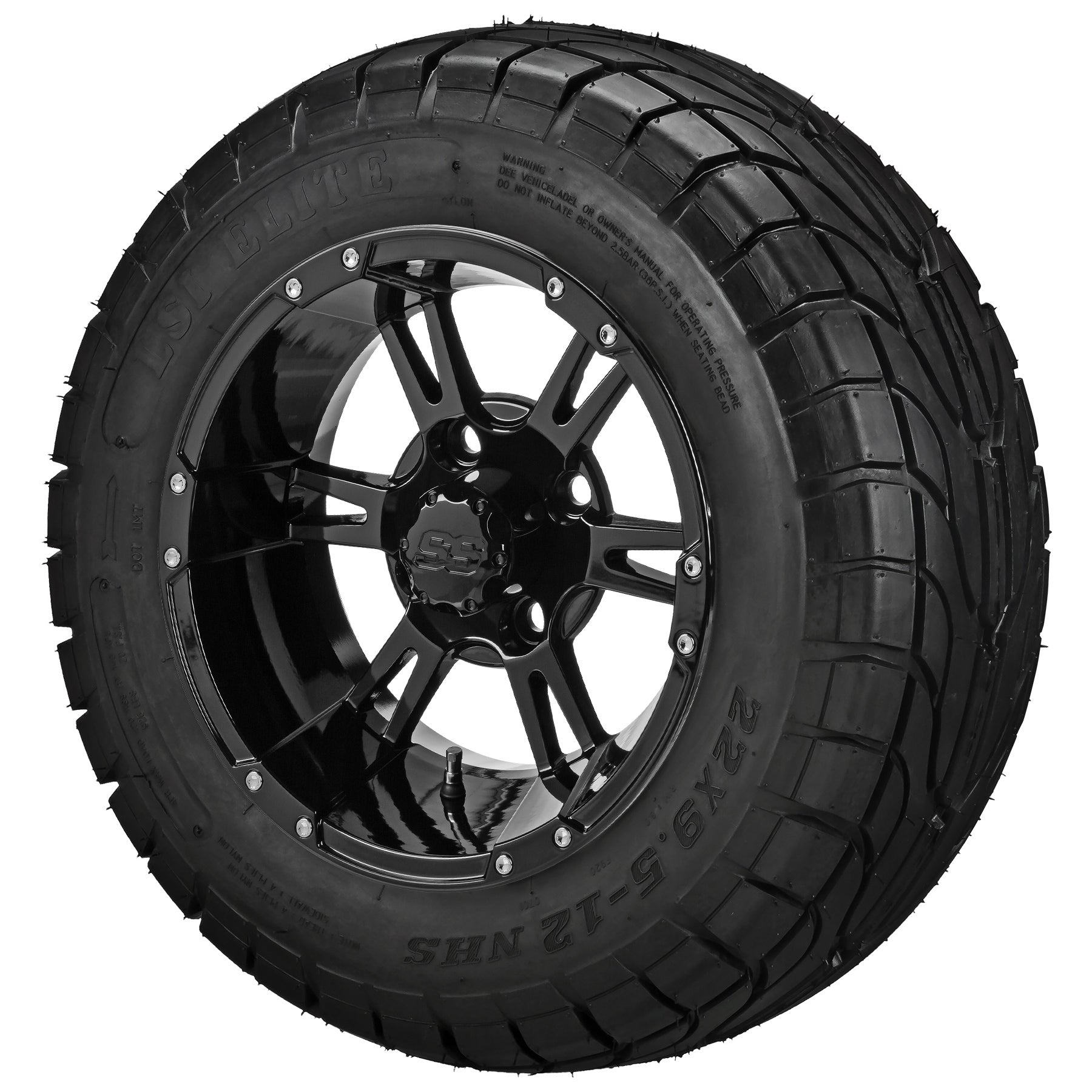 LSI 12' Raptor Gloss Black Wheel and Low Profile Tire Combo