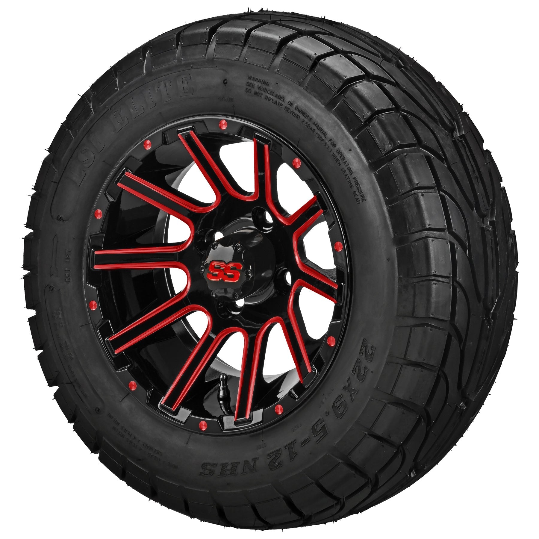 LSI 12' Venom Black & Red Wheel and Low Profile Tire Combo