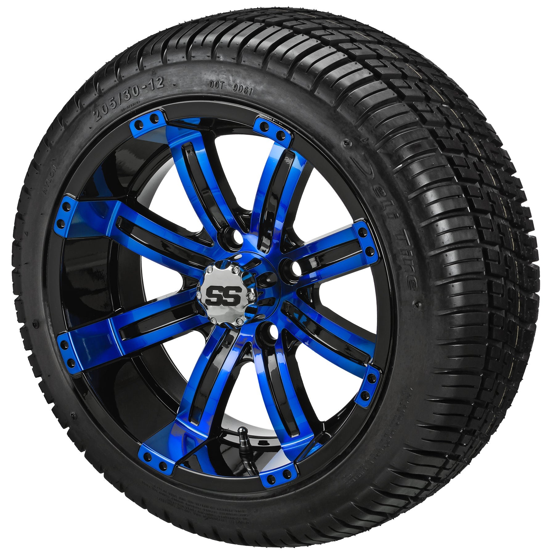 LSI 12' Casino Black & Blue Wheel and Low Profile Tire Combo