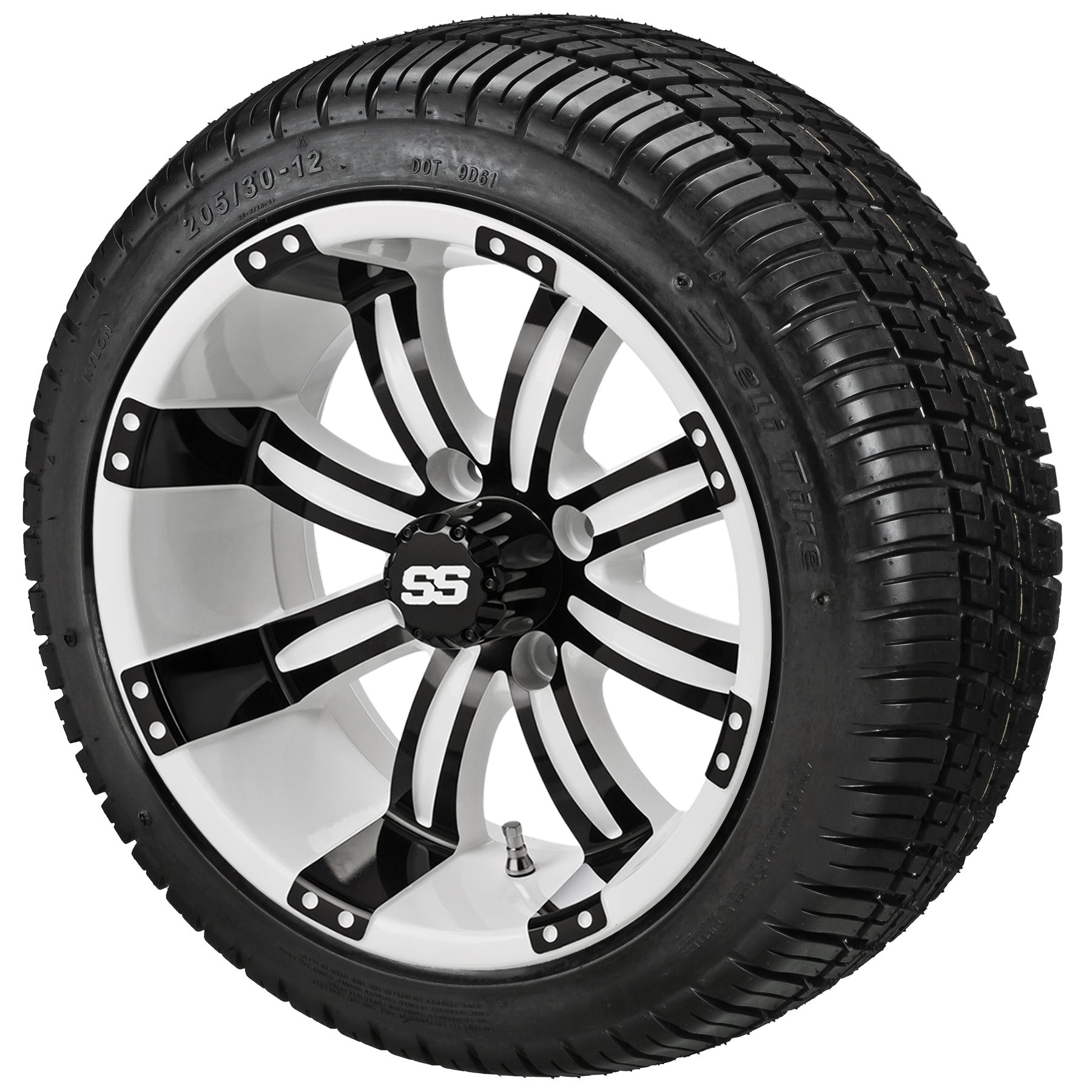 LSI 12' Casino White & Black Wheel and Low Profile Tire Combo