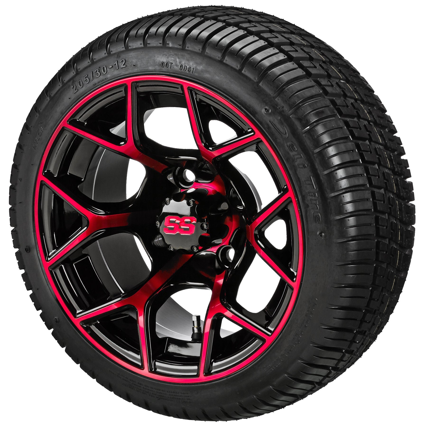 LSI 12' Ninja Black & Red Wheel and Low Profile Tire Combo