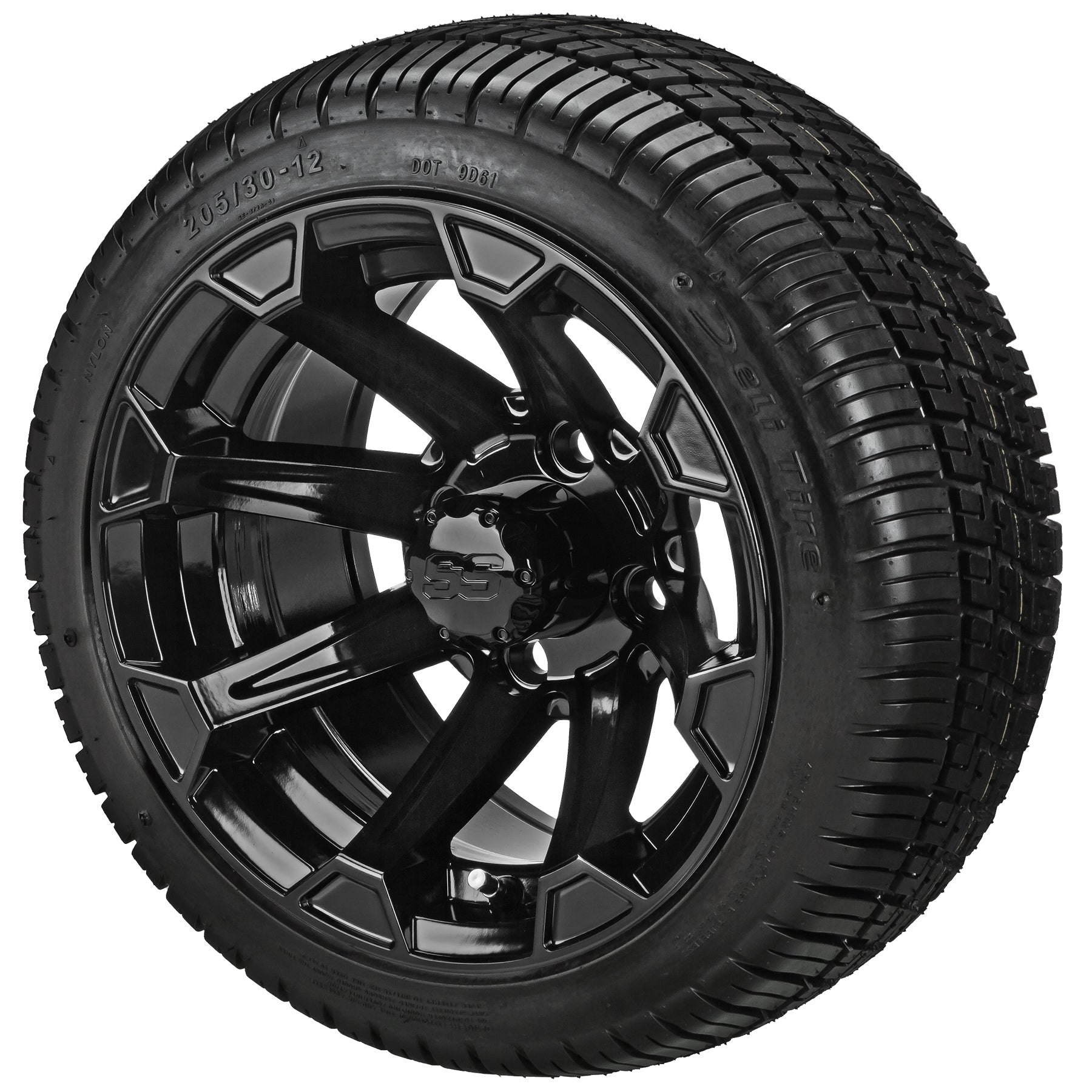 LSI 12' Viking Gloss Black Wheel and Low Profile Tire Combo