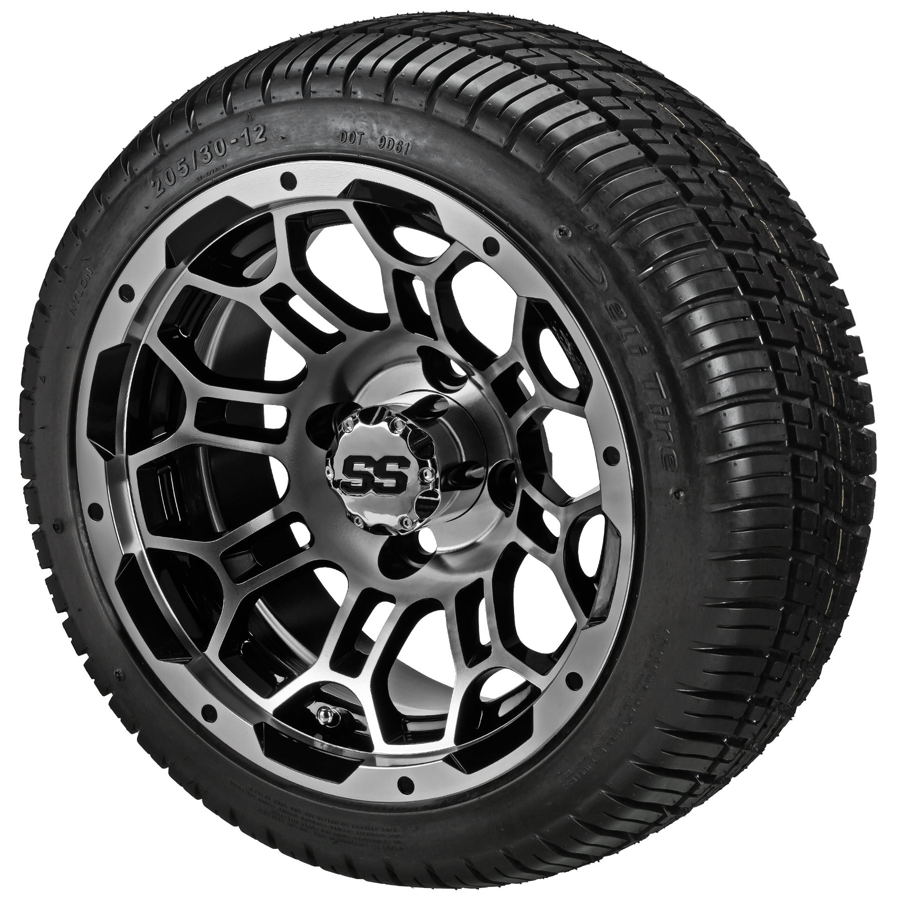LSI 12' Hercules Black & Machined Wheel and Low Profile Tire Combo