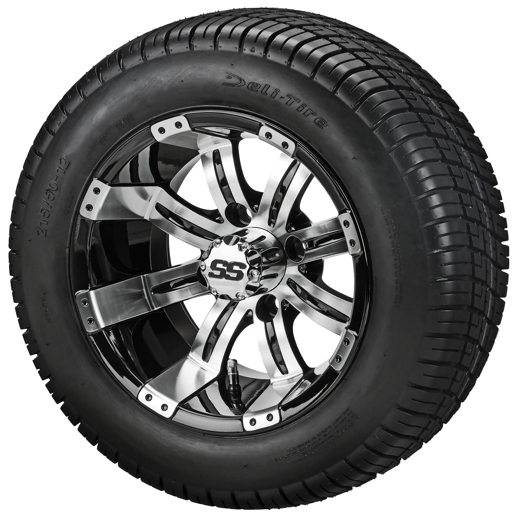 LSI 12' Casino Black & Machined Wheel and Low Profile Tire Combo