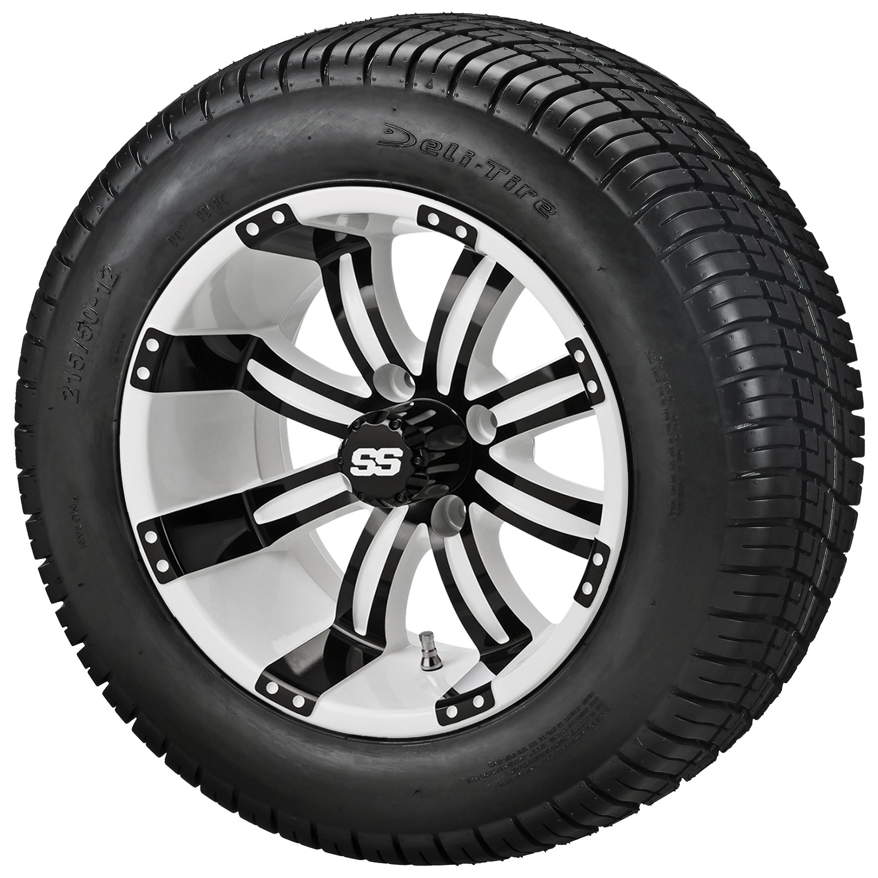 LSI 12' Casino White & Black Wheel and Low Profile Tire Combo