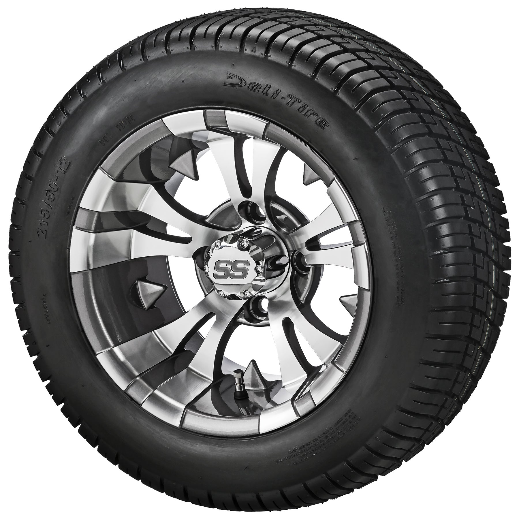 LSI 12' Warlock Gun Metal Gray & Machined Wheel and Low Profile Tire Combo