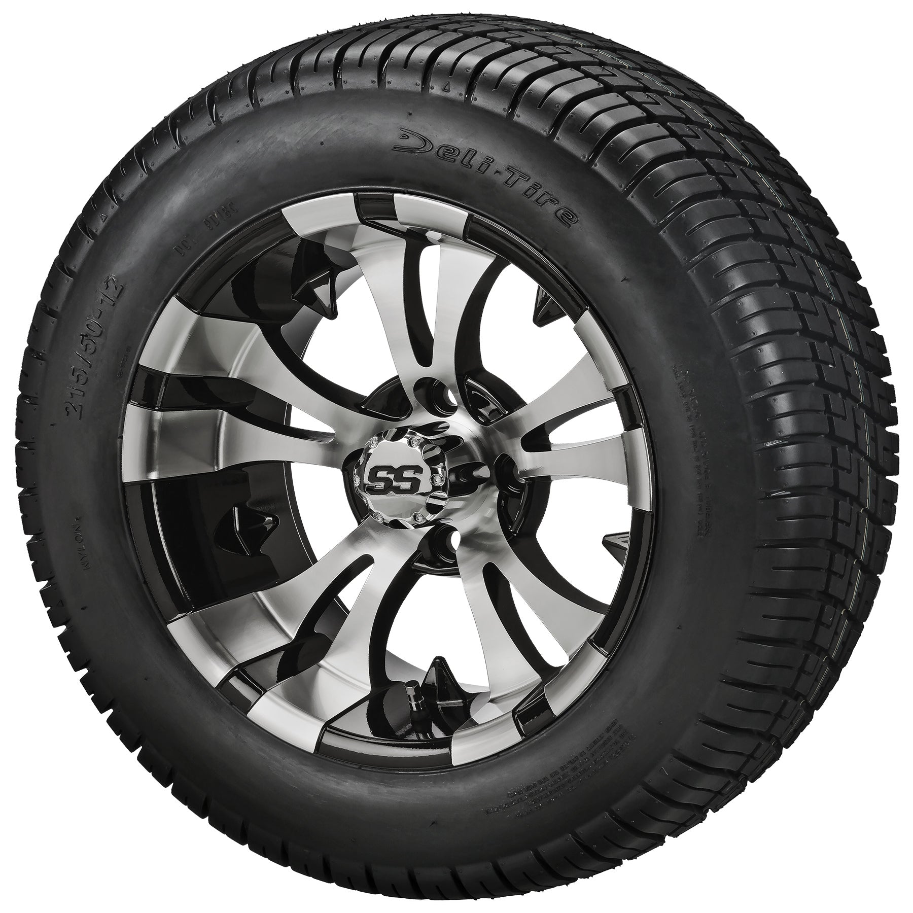 LSI 12' Warlock Black & Machined Wheel and Low Profile Tire Combo