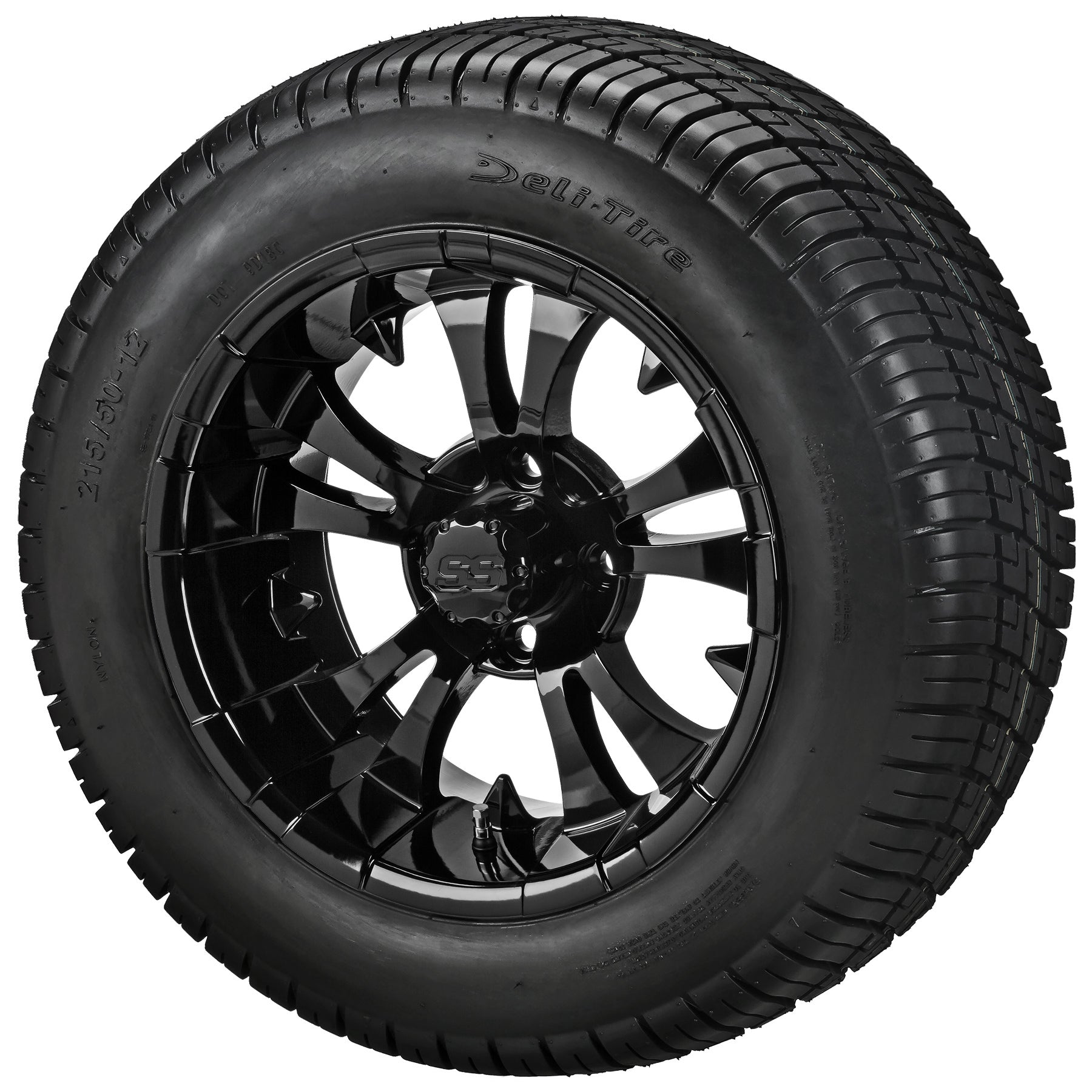 LSI 12' Warlock Gloss Black Wheel and Low Profile Tire Combo