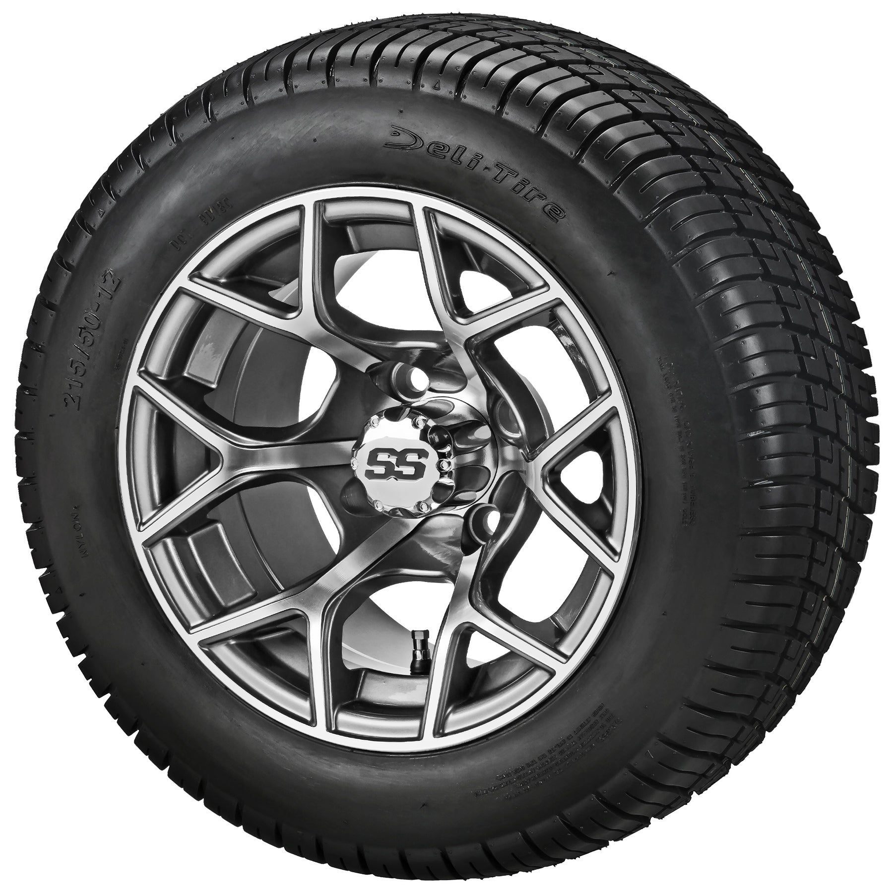 LSI 12' Ninja Gun Metal Gray & Machined Wheel and Low Profile Tire Combo