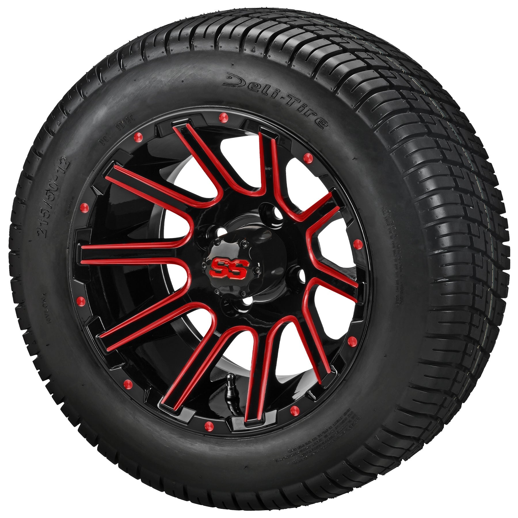 LSI 12' Venom Black & Red Wheel and Low Profile Tire Combo
