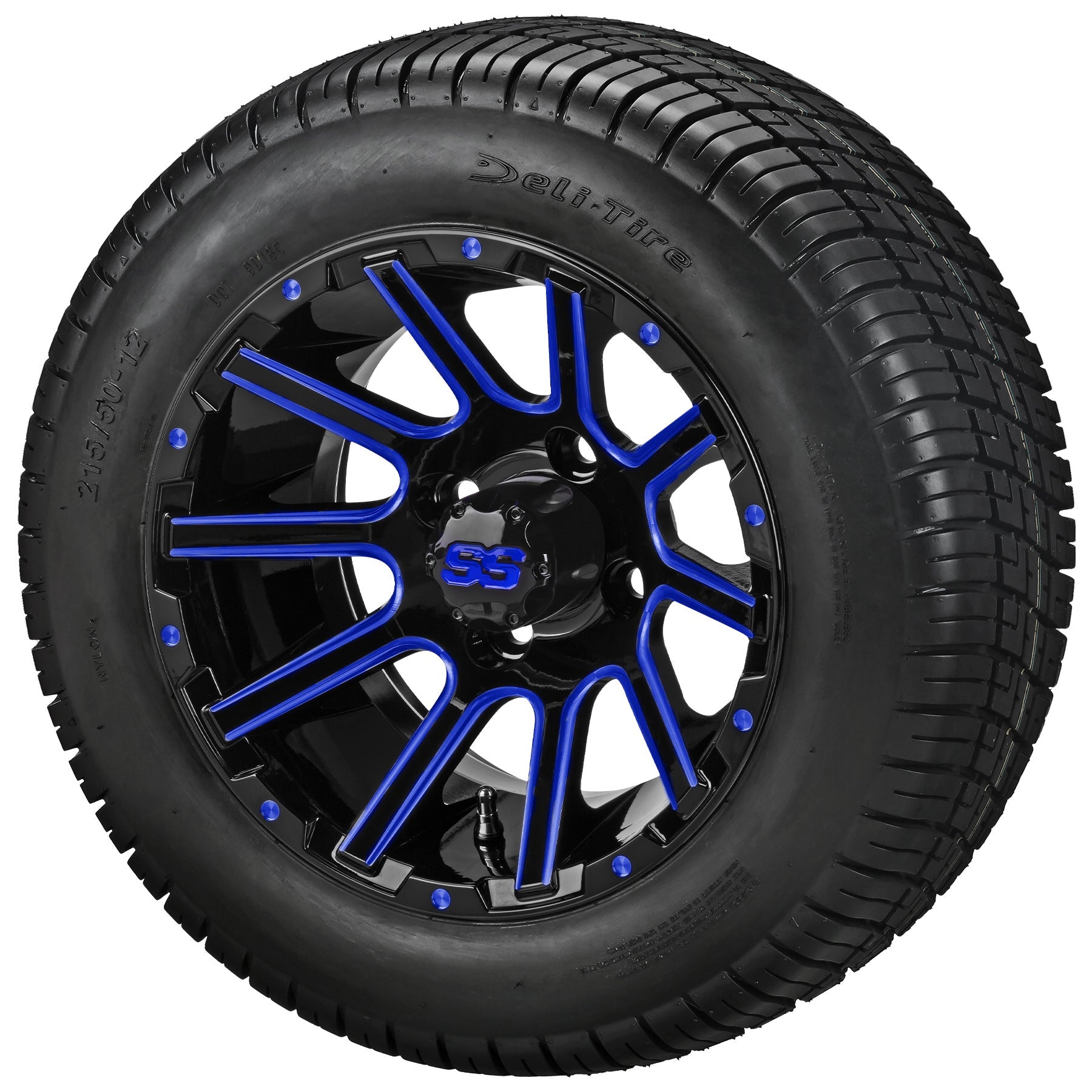 LSI 12' Venom Black & Blue Wheel and Low Profile Tire Combo